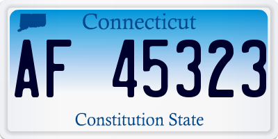 CT license plate AF45323