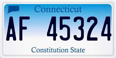 CT license plate AF45324