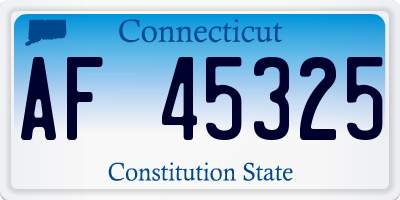CT license plate AF45325