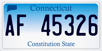 CT license plate AF45326