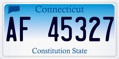 CT license plate AF45327