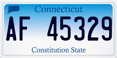 CT license plate AF45329