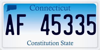 CT license plate AF45335