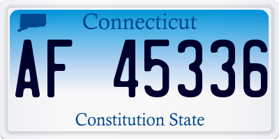 CT license plate AF45336