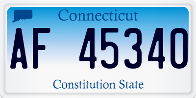 CT license plate AF45340