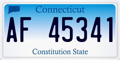 CT license plate AF45341