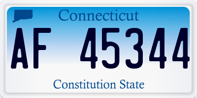 CT license plate AF45344