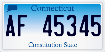 CT license plate AF45345