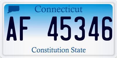 CT license plate AF45346