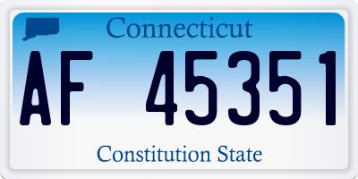 CT license plate AF45351