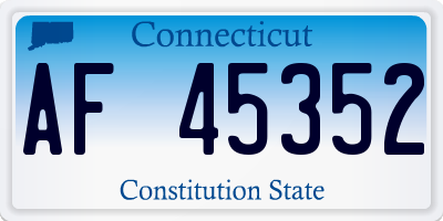 CT license plate AF45352