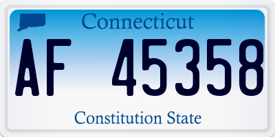 CT license plate AF45358