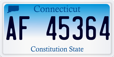 CT license plate AF45364