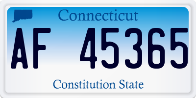 CT license plate AF45365