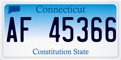 CT license plate AF45366