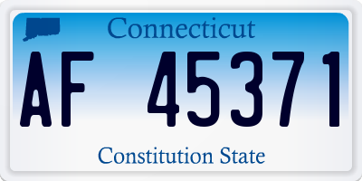 CT license plate AF45371