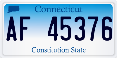 CT license plate AF45376