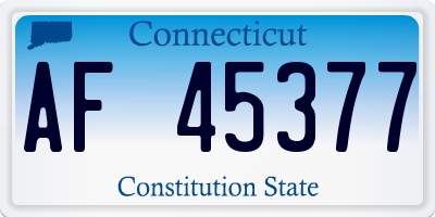CT license plate AF45377