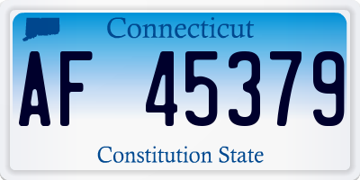 CT license plate AF45379