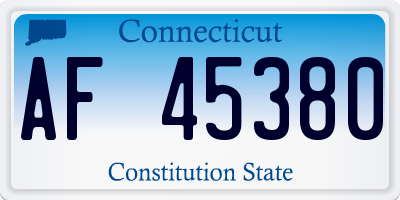 CT license plate AF45380