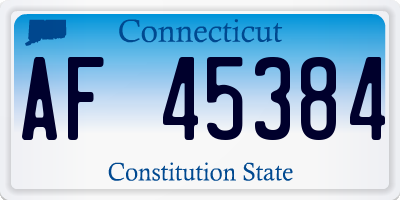 CT license plate AF45384