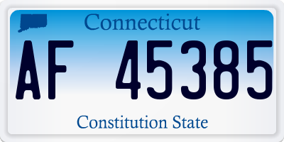 CT license plate AF45385