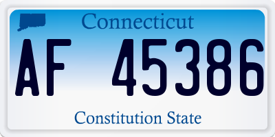 CT license plate AF45386