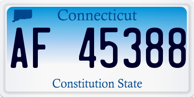 CT license plate AF45388