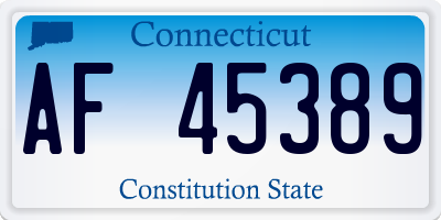 CT license plate AF45389