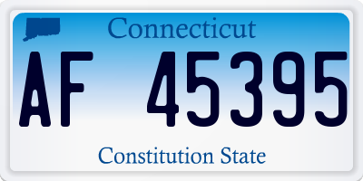 CT license plate AF45395