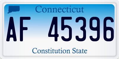 CT license plate AF45396