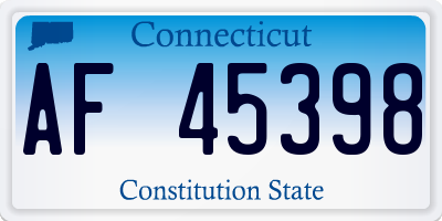 CT license plate AF45398