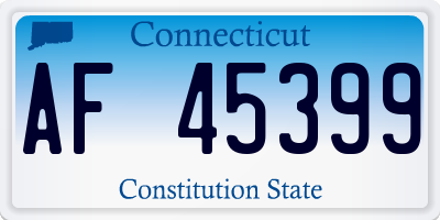 CT license plate AF45399