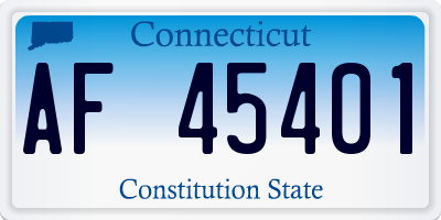 CT license plate AF45401