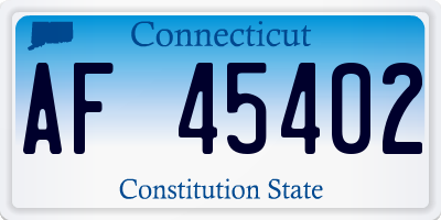 CT license plate AF45402