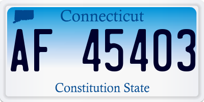 CT license plate AF45403