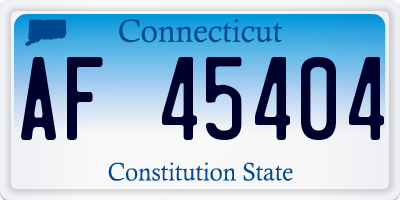 CT license plate AF45404