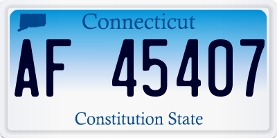 CT license plate AF45407