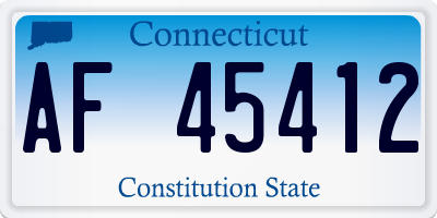 CT license plate AF45412