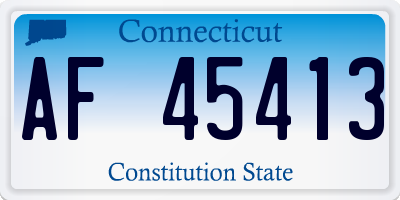 CT license plate AF45413