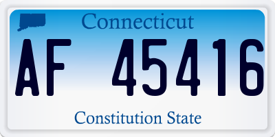 CT license plate AF45416