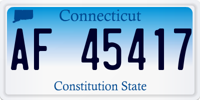 CT license plate AF45417
