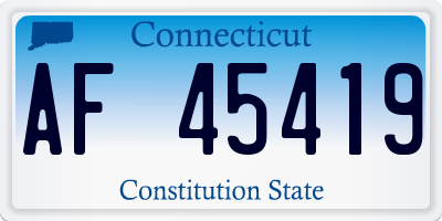 CT license plate AF45419