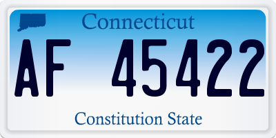 CT license plate AF45422