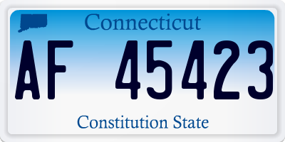 CT license plate AF45423