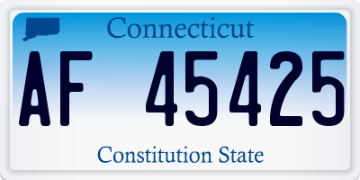 CT license plate AF45425