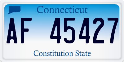 CT license plate AF45427