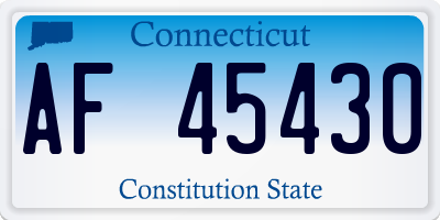 CT license plate AF45430