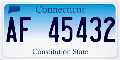 CT license plate AF45432