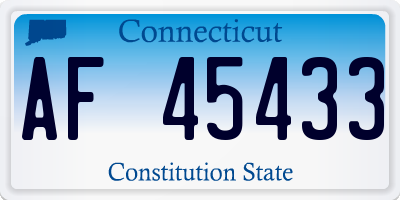 CT license plate AF45433